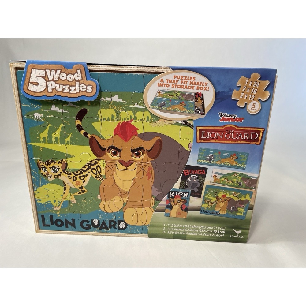 Disney Junior The Lion Guard Wood Puzzles 5 Pack by Cardinal Games